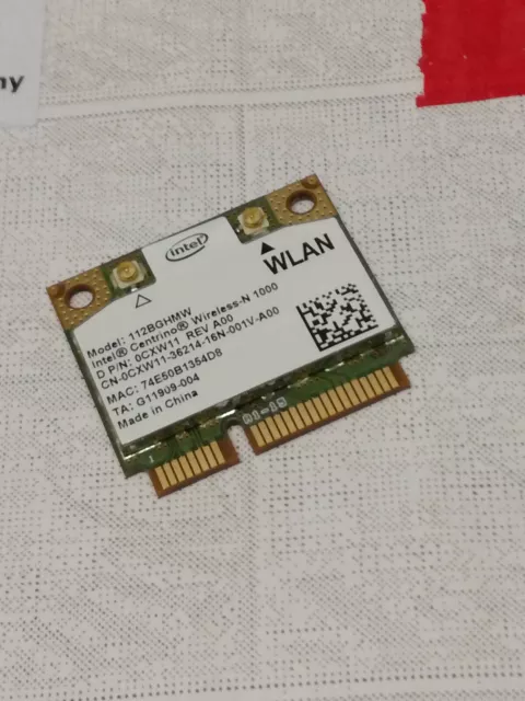 Bitte LESEN!  WLAN Kart Intel Centrino 112BGHMW P/N 0CXW11 Rev A00    #45xx