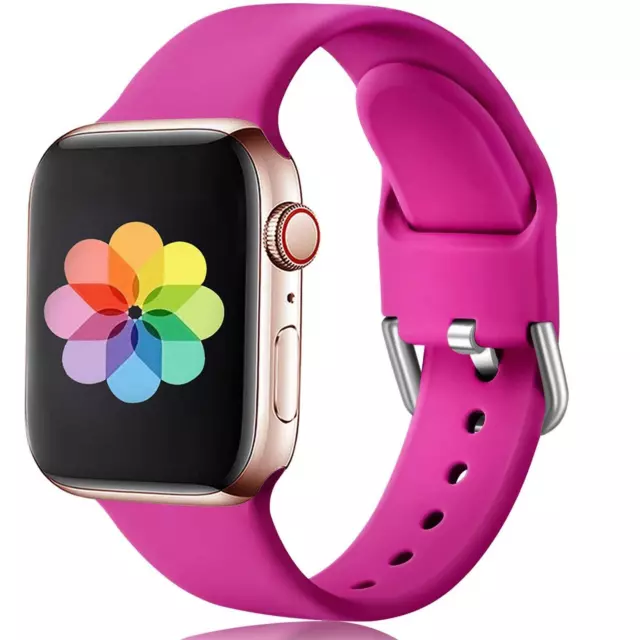 Silicone Sport Wrist Strap For Apple Watch Size S 38mm 40mm 1 2 3 4 5 6 Se