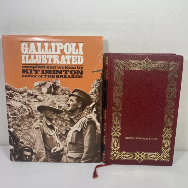 2 Lot Kit Denton -Gallipoli Illustrated & The Breaker Hardcovers Historical War