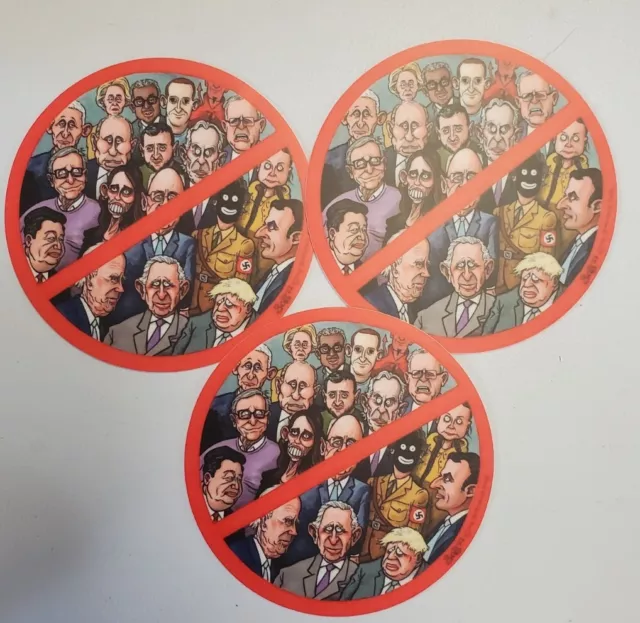 Wef Stickers Trudeau 🇨🇦 Bill Gates 😈 Zelinsky 🇺🇦 Klaus Schwab Charles 🇦🇺