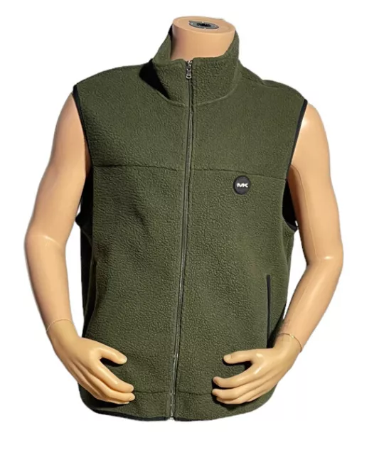 Michael Kors green Sherpa vest warm size XL new Mens