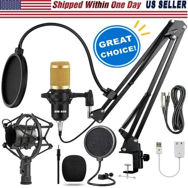 Premium Audio Condenser Recording Microphone Podcast Gaming PC Studio Mic Device