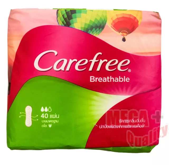 Carefree Breathable Sanitary Menstruation Standard Aloe Liners Gentle Skin 40pad