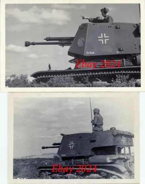 2 x Foto Beute Panzer 4,7 cm Pak(t) auf Renault R 35