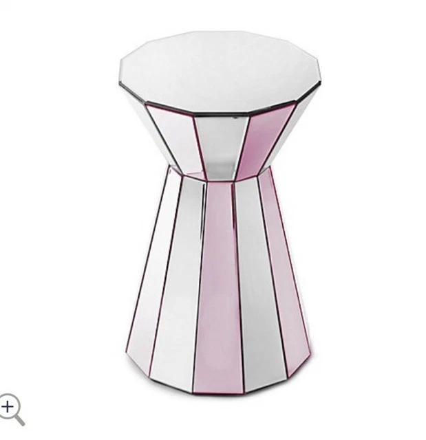 JM BY JULIEN MacDonald Mirrored Side Occasional Table Plinth Pink