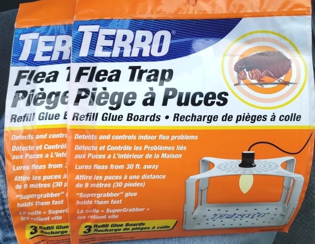 LOT OF 2 3-Packs TERRO T231 Flea Trap Refills, Replacement Flea Trap Glue Boards