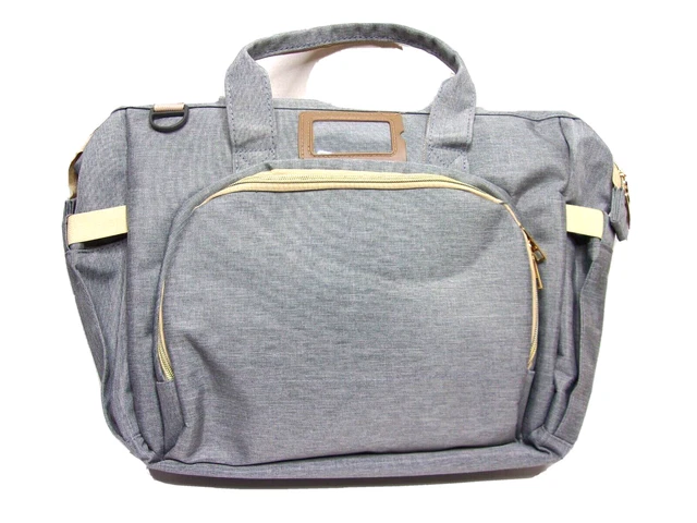 Foldable 3in1 Baby Diaper Bag Travel USB W/Changing Station Pad Gray