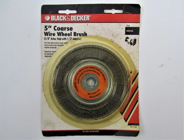 Black & Decker 70-152 5" cepillo de rueda de alambre grueso metal elimina la escala de pintura de óxido