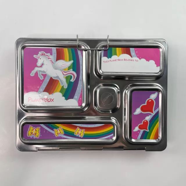 PlanetBox 5 Compartment Lunch Box with Magnetic Unicorn Rainbow Excellent Clean PlanetBox 5 Compartment Lunch Box with Magnetic Unicorn Rainbow Excellent Clean