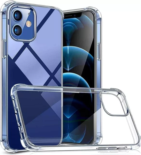 Funda Iphone  X 11 12 13 Pro Max Mini Transparente TPU GEL Anti golpes Reforzada