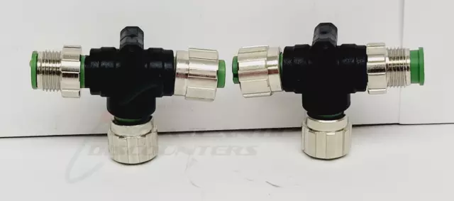 2 VELLEDQ Industrial Field-Wireable M12 T Type Splitter Sensor Fittings 4-Pin