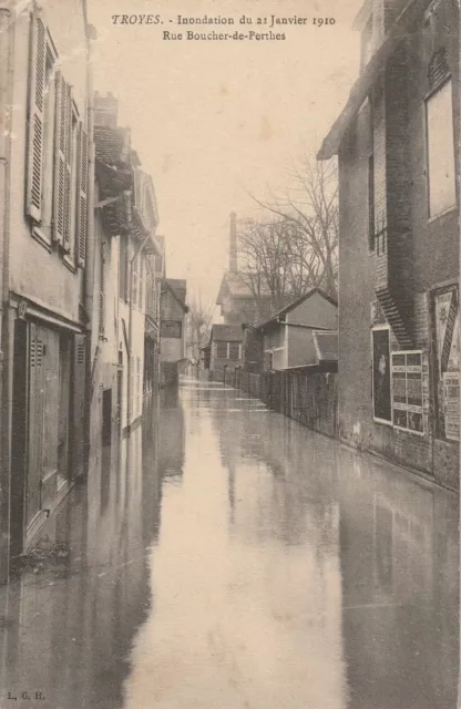 CPA 10 TROYES flood January 1910 Rue Boucher de Perthes
