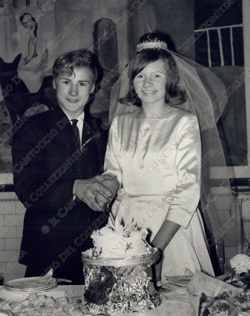 Alan Melling bridegroom schoolgirl bride Kathleen Marsh Photo