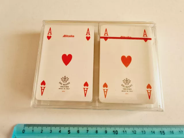 Carte Da Gioco Alitalia Dal Negro Ramino Poker Original Vintage Playing Cards