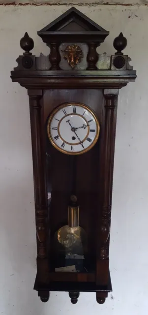 Single Weight Vienna Timepiece Wall Clock, Good Working Order