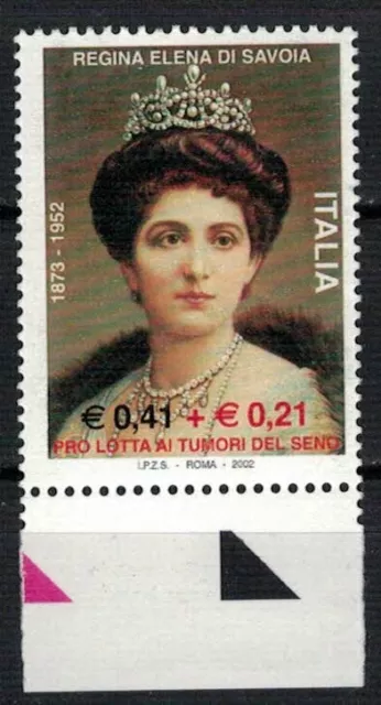 Regina Elena Di Savoia. Francobollo Con Sovrapprezzo Nuovo Bordo  Anno 2002