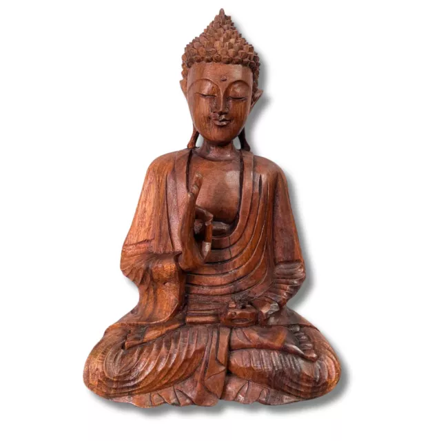 Holz Buddha Figur lehrende Budda Skulptur Vitarka Mudra Statue AsienLifeStyle