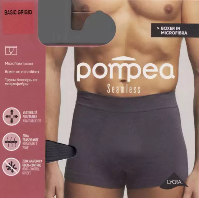 6 Pezzi Boxer Uomo Pompea  Microfibra Costa Elasticizzato No Stress S/M - L/Xl