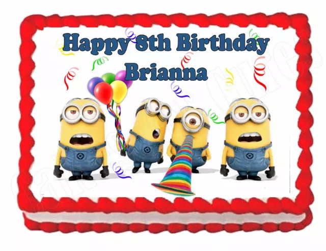 DESPICABLE ME MINIONS party edible cake image cake topper frosting sheet