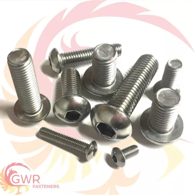 M4 M5 M6 M8 Button Head Allen Screws A4 Marine Grade Stainless Steel Bolts