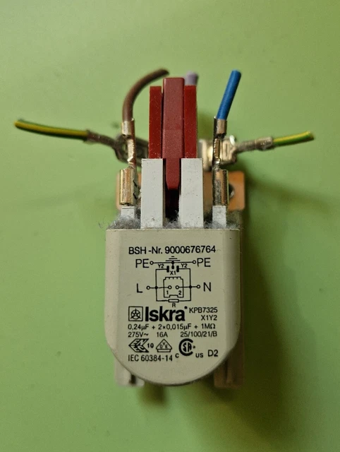 Condensateur électrique C.87.8AF2 MKP - Pour Lave-linge Ou Lave-vaisselle - Occasion