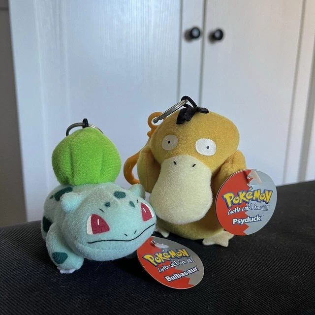 VINTAGE POKÉMON PLUSH Bundle Bulbasaur Psyduck Keyrings Nintendo 1999 ...