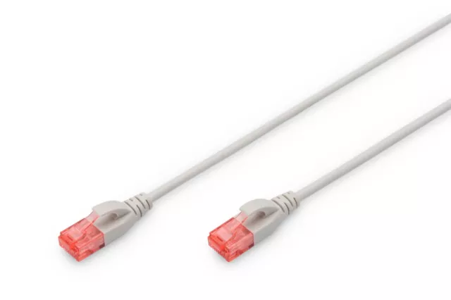 Digitus CAT 6 U-UTP Slim Patch Cable, Cu, LSZH AWG 28/7, Length 0.5 m, Color Gre