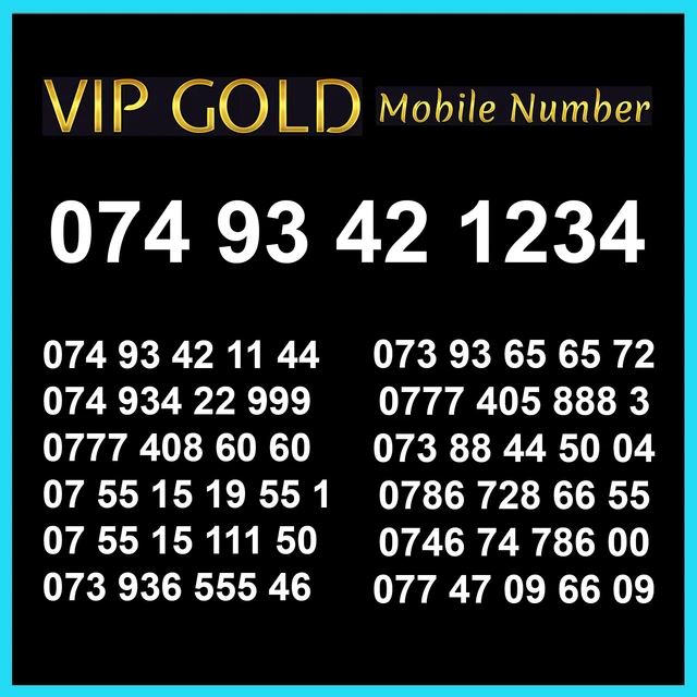 Easy Memorable VIP Gold Mobile Number SIM Card Platinum Numbers Business Diamond