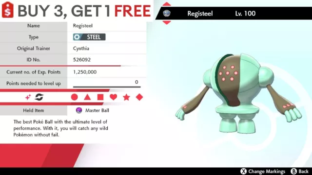 POKEMON SWORD and SHIELD ✨SHINY✨ Regigigas w/ Best IVs. Any held item