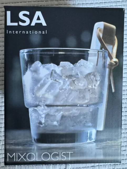 LSA Mixologist Cocktail Ice Bucket & Tongs Handmade Glass