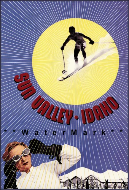 Ski Sun Valley Idaho 1930 Vintage Poster Print Retro Art Western Winter Resort