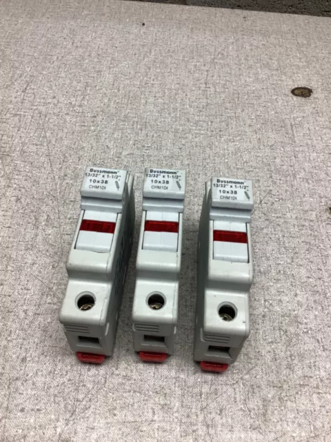 Lot of 3 Cooper Bussmann CHM1DI 1 Pole Fuse Holder 600 V 30 Amp #107PT84FML