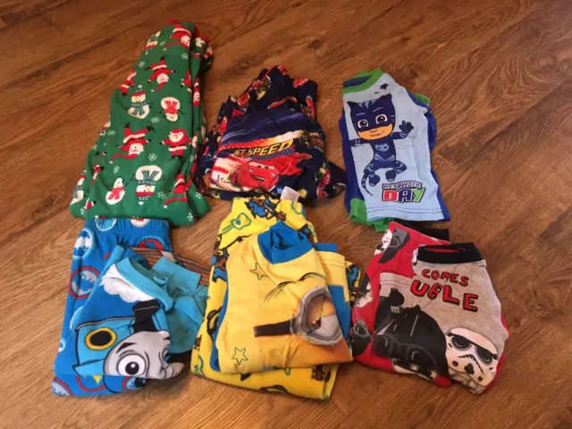 Boys Size 2T Pajamas~Lot Of 11 Pcs.~Carter's, Disney, PJ Masks, Despicable Me~EC