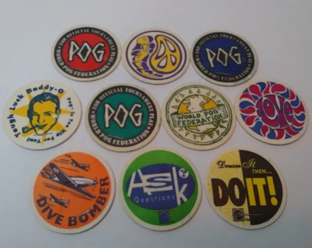 Lot of 7 Original Pogs WITH Staples World Pog Federation Vintage