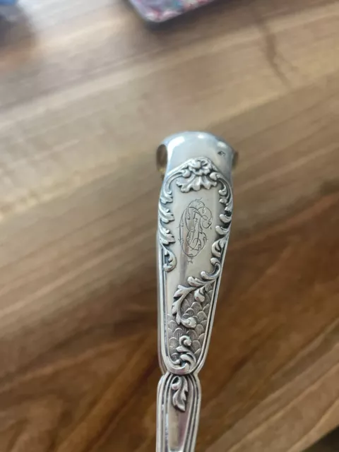 pince à sucre argent(?) ancienne avec monogramme