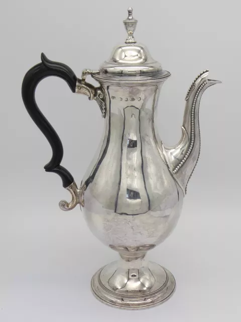 BELLA CAFFETTIERA ANTICA GEORGIANA ARGENTO MASSICCIO HESTER BATEMAN LONDRA 1787 827 g