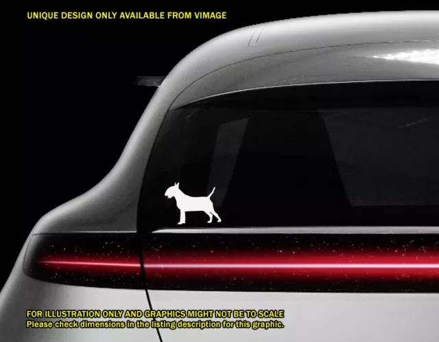 English Bull Terrier Dog Window Bumper Car Van Vinyl Decals Stickers - White