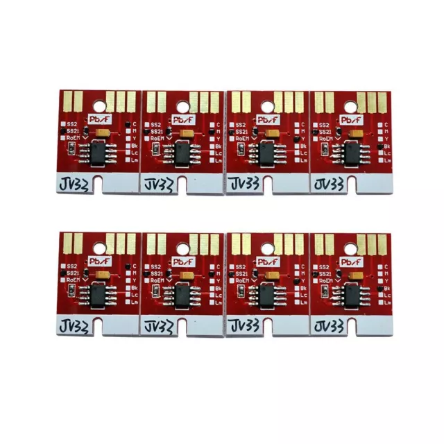 8Pcs Chip Permanent for Mimaki JV33 CJV30 SS21 Cartridge 2 x CMYK Auto Reset