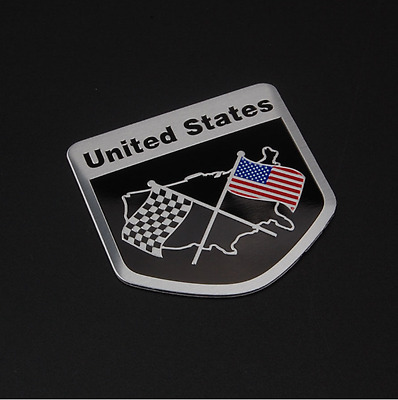 3D ALUMINUM American Flag Emblem Sticker Decal For Car, Auto, & Truck 2"x2" USA
