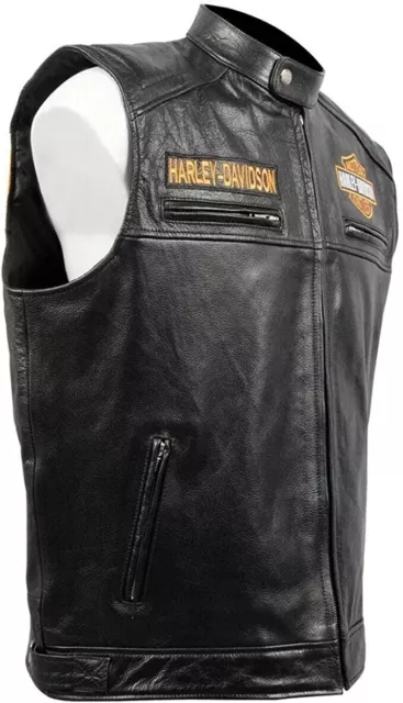 Nuevo Chaleco Personalizado Harley Davidson Cuero Motocicleta Chaleco Motocicleta Chaleco Negro