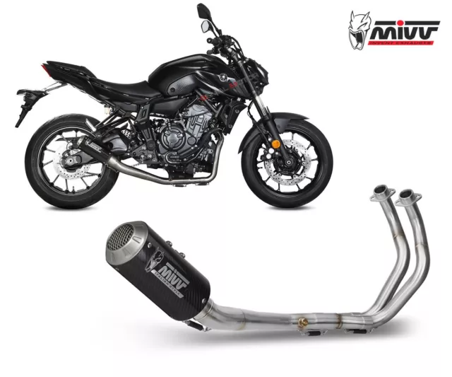 Komplette Auspuffanlage MIVV MK3 Carbon Hoch YAMAHA MT 07 2021 > 2023