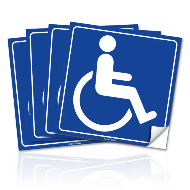 (SET OF 4) Handicap / Disabled Wheelchair Accessible Sign Sticker 6