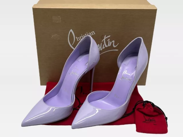 Christian Louboutin Iriza 100 4" Patent Pump Heels Lilac Smoke Size: (HE2048544)