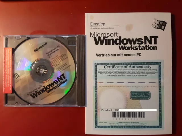 Microsoft WindowsNT Workstation - Handbuch mit KEY, Installations-DVD