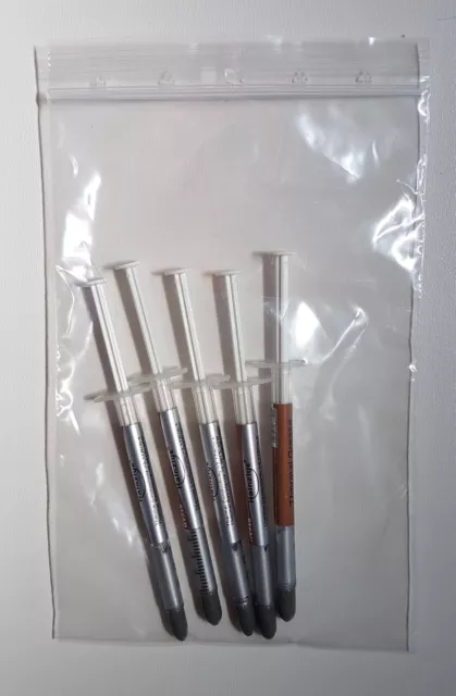 Lot de 5 tubes Pâte Thermique argentée Halnziye HY710 0,3g en Seringue