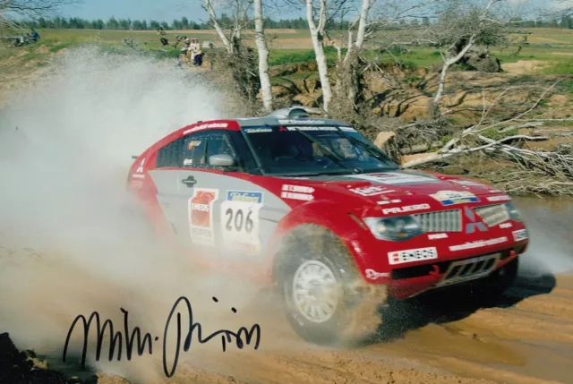 Miki Biasion Hand Signed 12x8 Photo Rally Autograph Mitsubishi