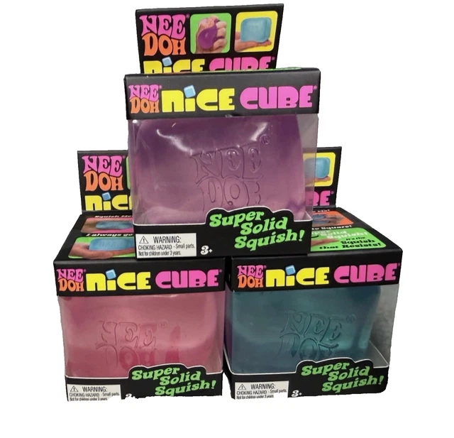 AUTHENTIC SCHYLLING NEEDOH Nee Doh Nice Cube Super Solid Squish Blue ...
