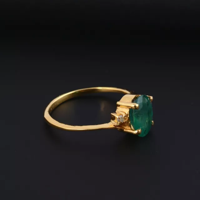 Original emerald gemstone gold filled silver ring best price hot selling ring 3