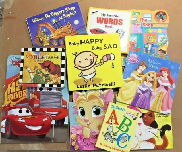 Lot of 10 Childrens BABY TODDLER DAYCARE BOARD BOOKS Chunky Books *RANDOM MIX*