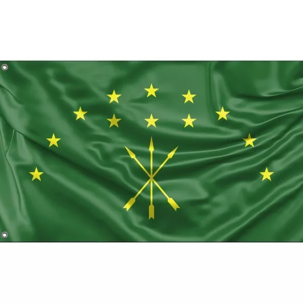 Circassian Flag I Unique Design, 3x5Ft/90x150 cm, EU Made